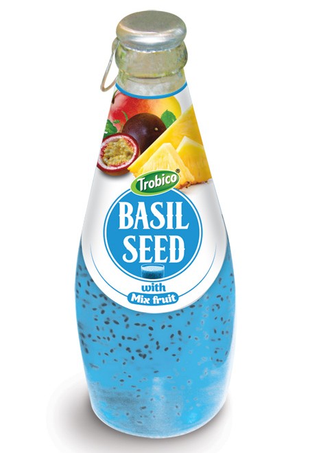 554 Trobico Basil seed with mix fruit glass bottle 290ml